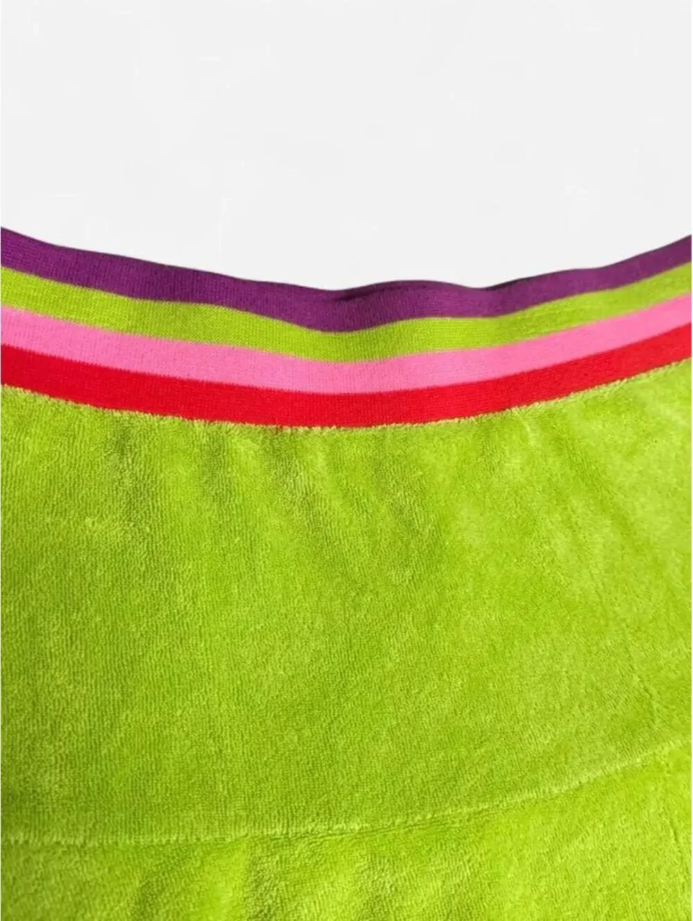 Rare Y2K Guess Jeans Girls Medium 7/8 Neon Lime Terry Mini Skirt